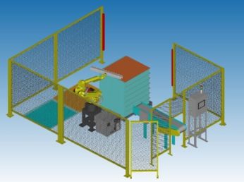 CELLULE ROBOTISÉE DE DEPALETTISATION DE BIDONS