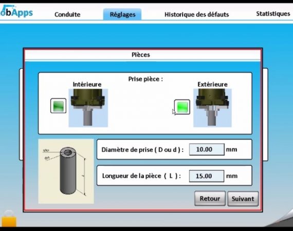 interface chargement machines outils robot